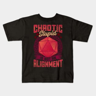 Funny Chaotic Stupid Is Not An Alignment RPG Pun Kids T-Shirt